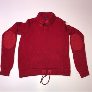 Ralph Lauren Red Sweater Toggle Closure W/ Pockets